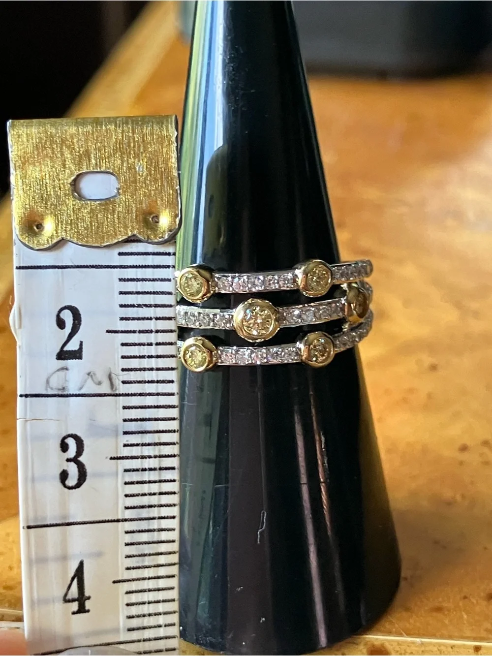 Lab Grown Yellow and White Diamond Ring Size 6.75